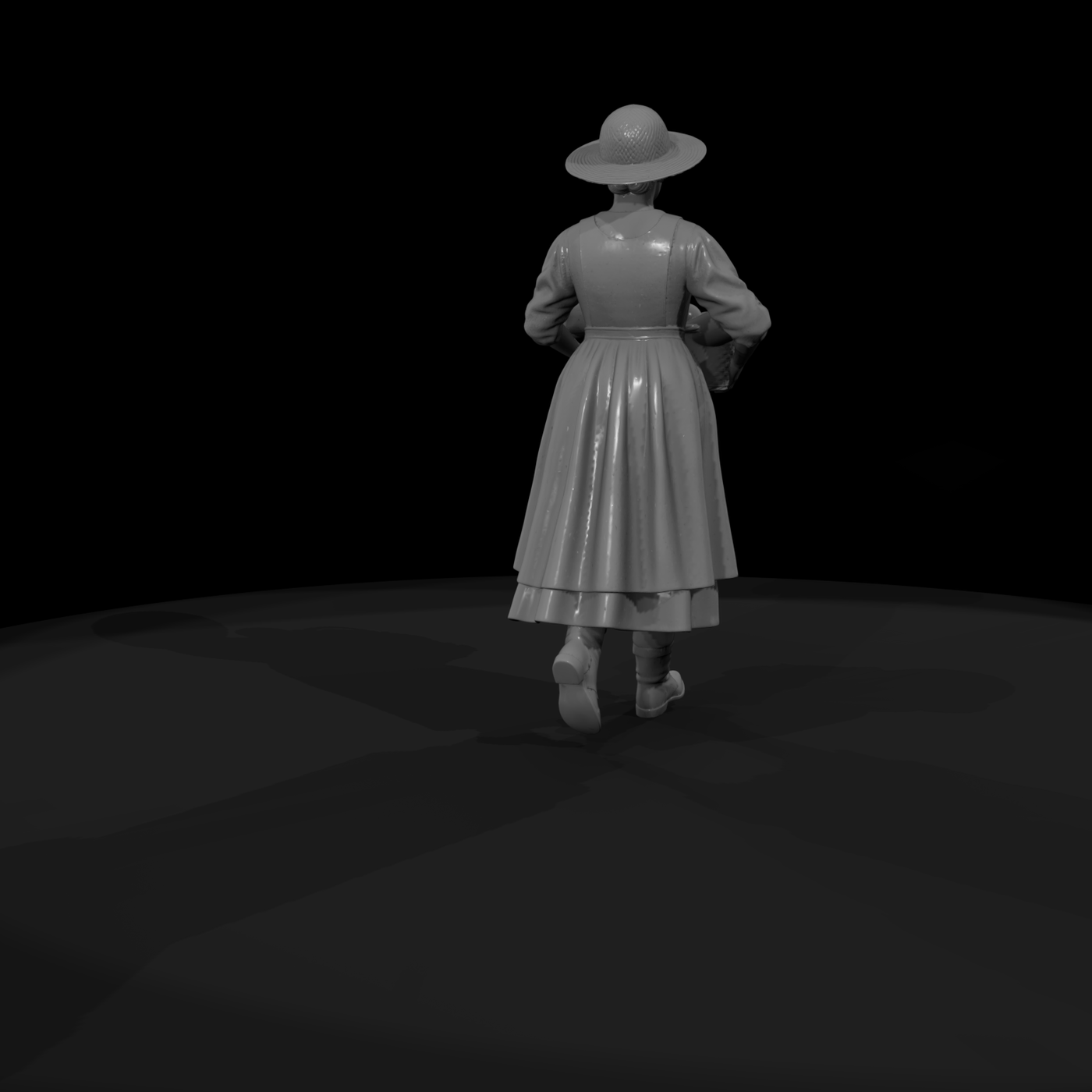 Victorian Market Woman Figurine for Dioramas