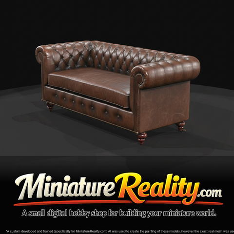 Victorian Style Tufted Leather Sofa (estimated)
