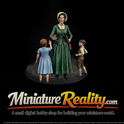 Victorian Woman and Children Figures for Dioramas