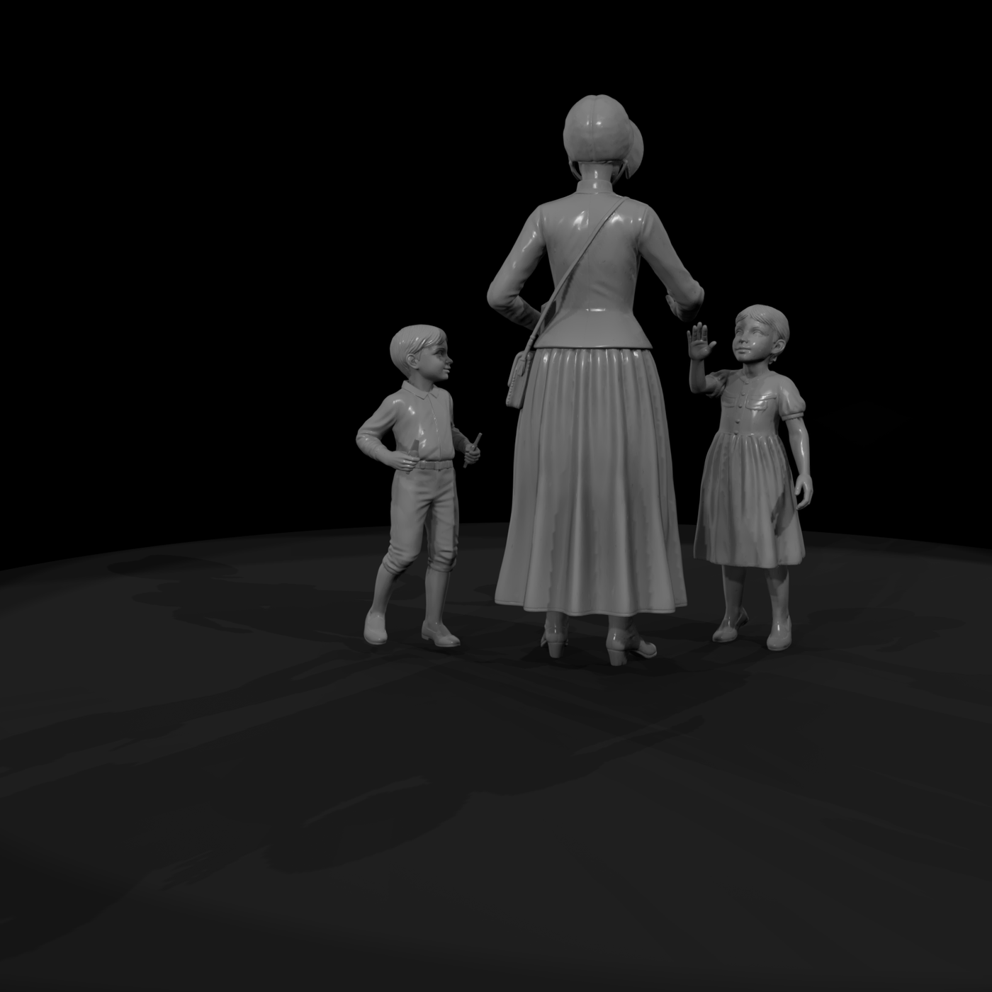 Victorian Woman and Children Figures for Dioramas