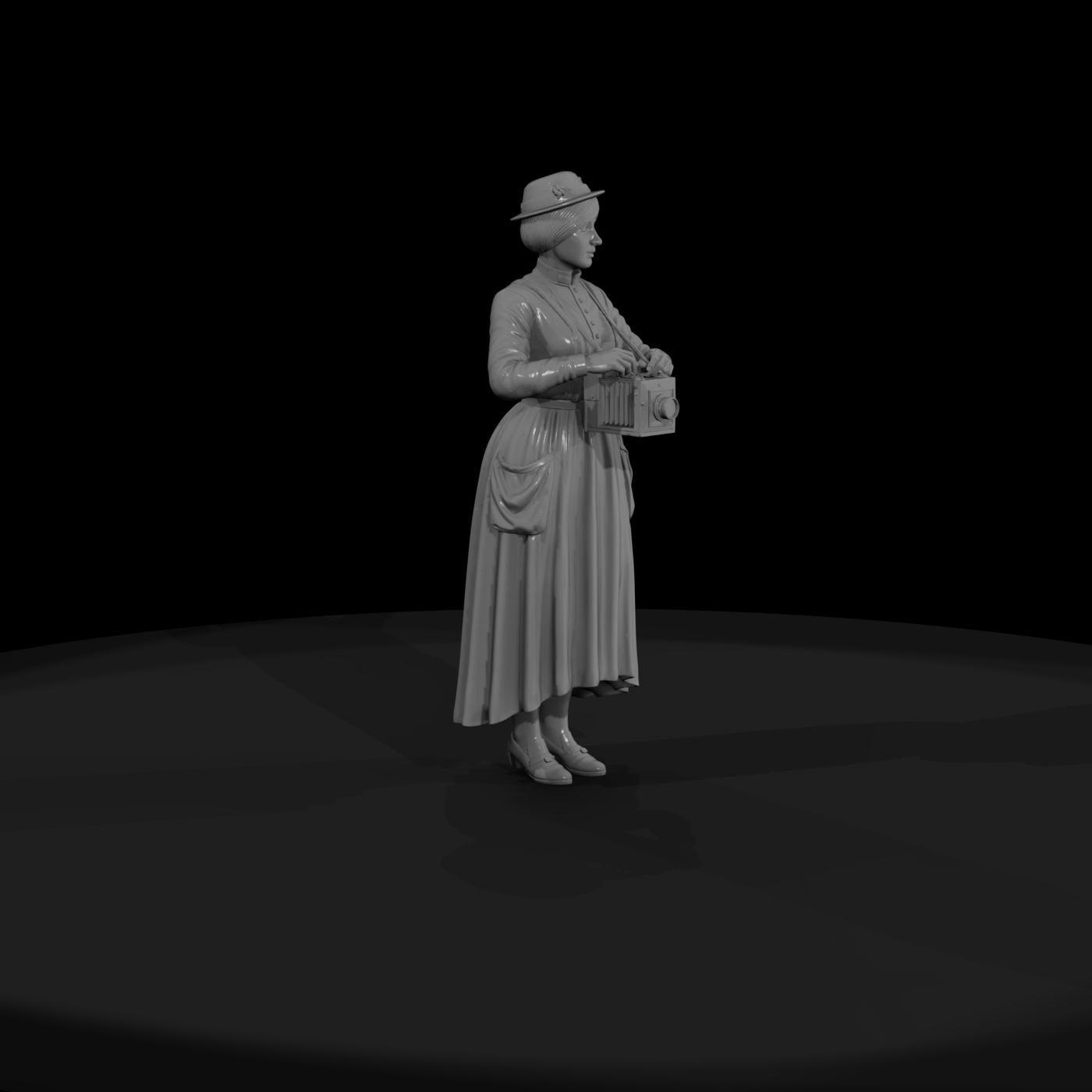 Victorian Woman with Box Camera for Dioramas