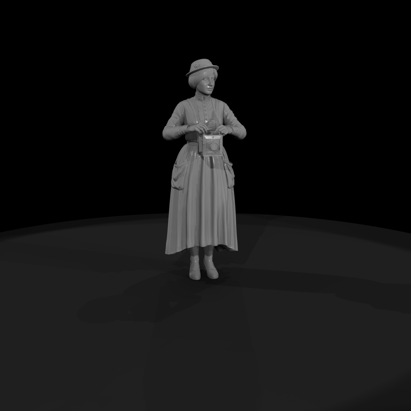 Victorian Woman with Box Camera for Dioramas
