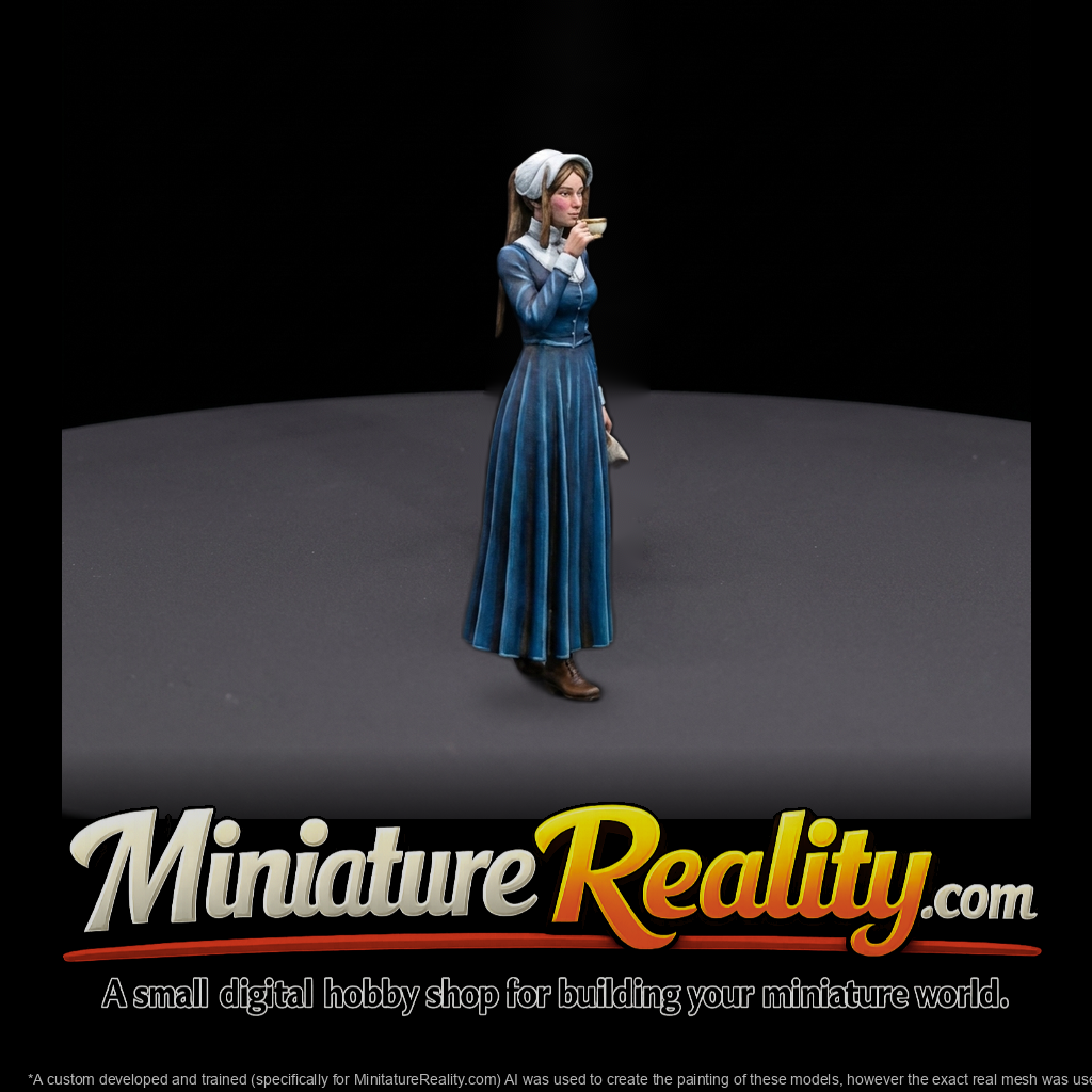 Victorian Woman with Teacup — Diorama
