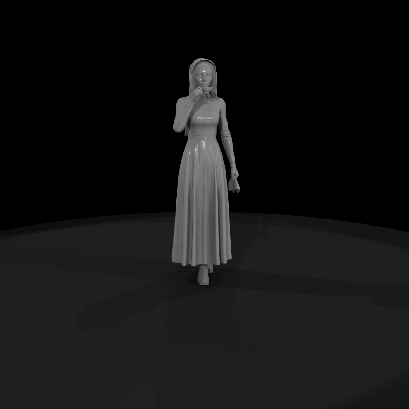 Victorian Woman with Teacup — Diorama