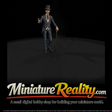 Victorian gentleman with top hat and cane