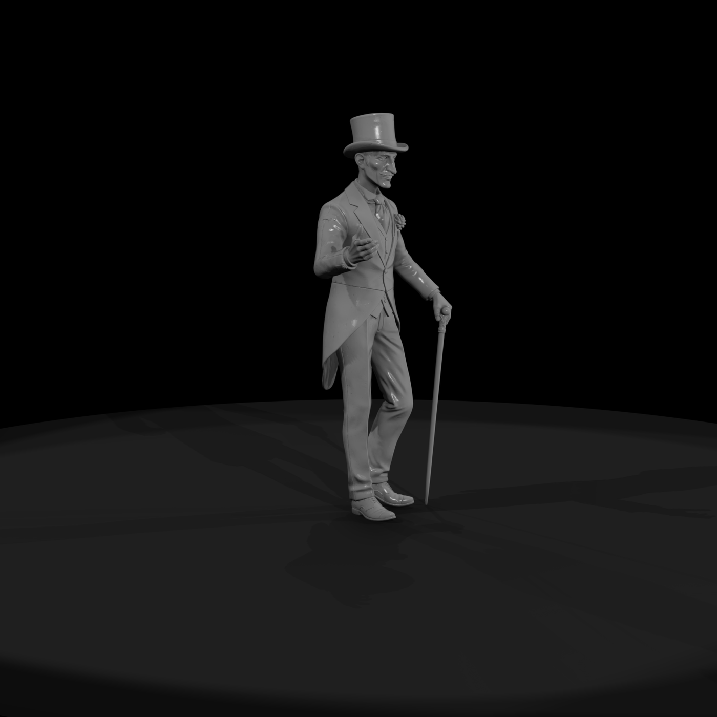 Victorian gentleman with top hat and cane