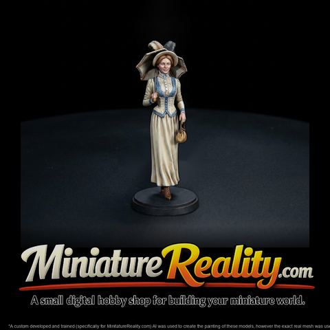 Victorian lady with parasol and handbag for dioramas