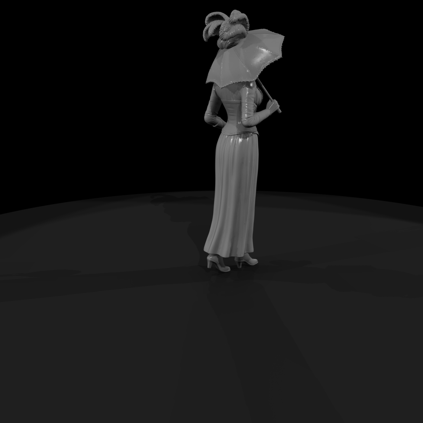 Victorian lady with parasol and handbag for dioramas