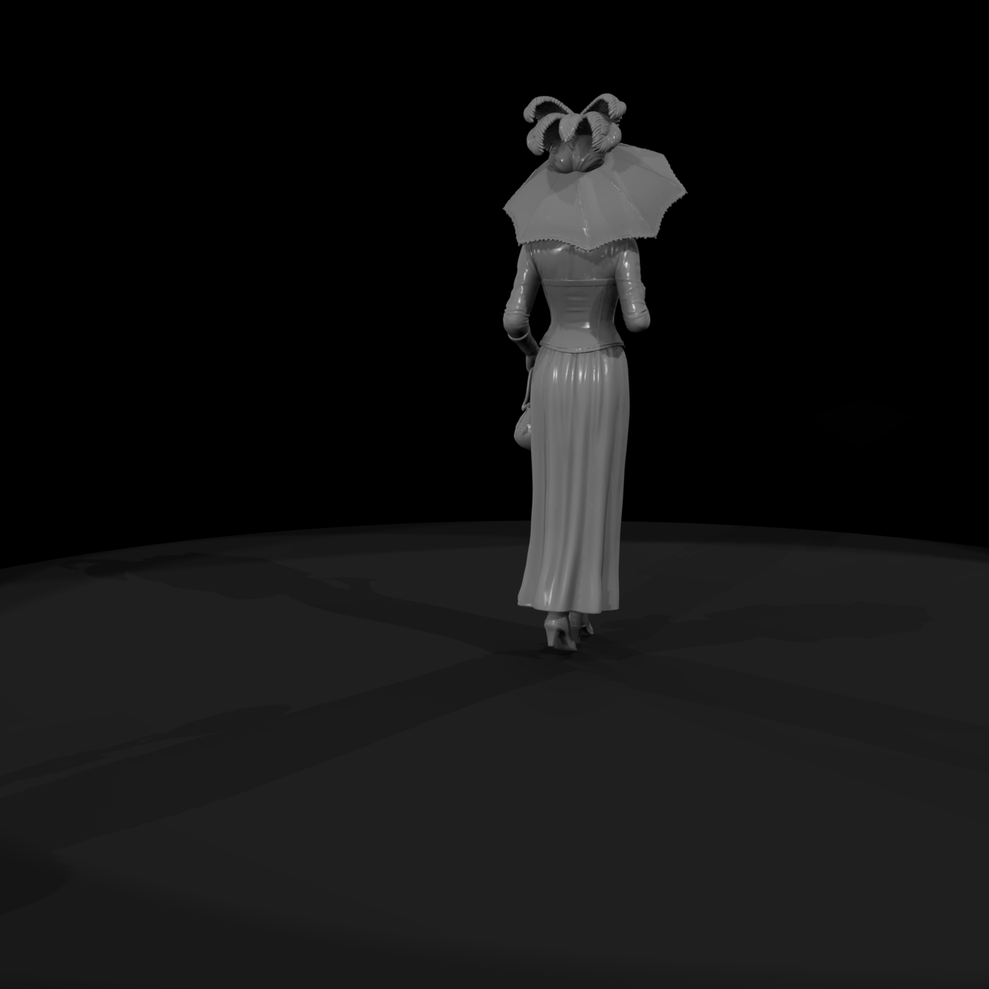 Victorian lady with parasol and handbag for dioramas
