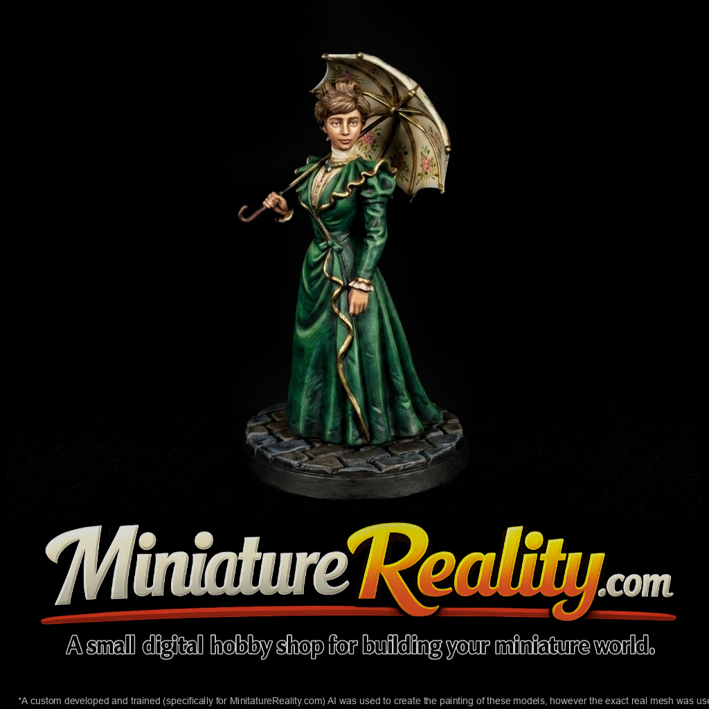Victorian lady with parasol — diorama figure