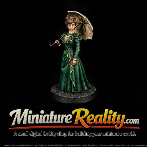 Victorian lady with parasol — diorama figure