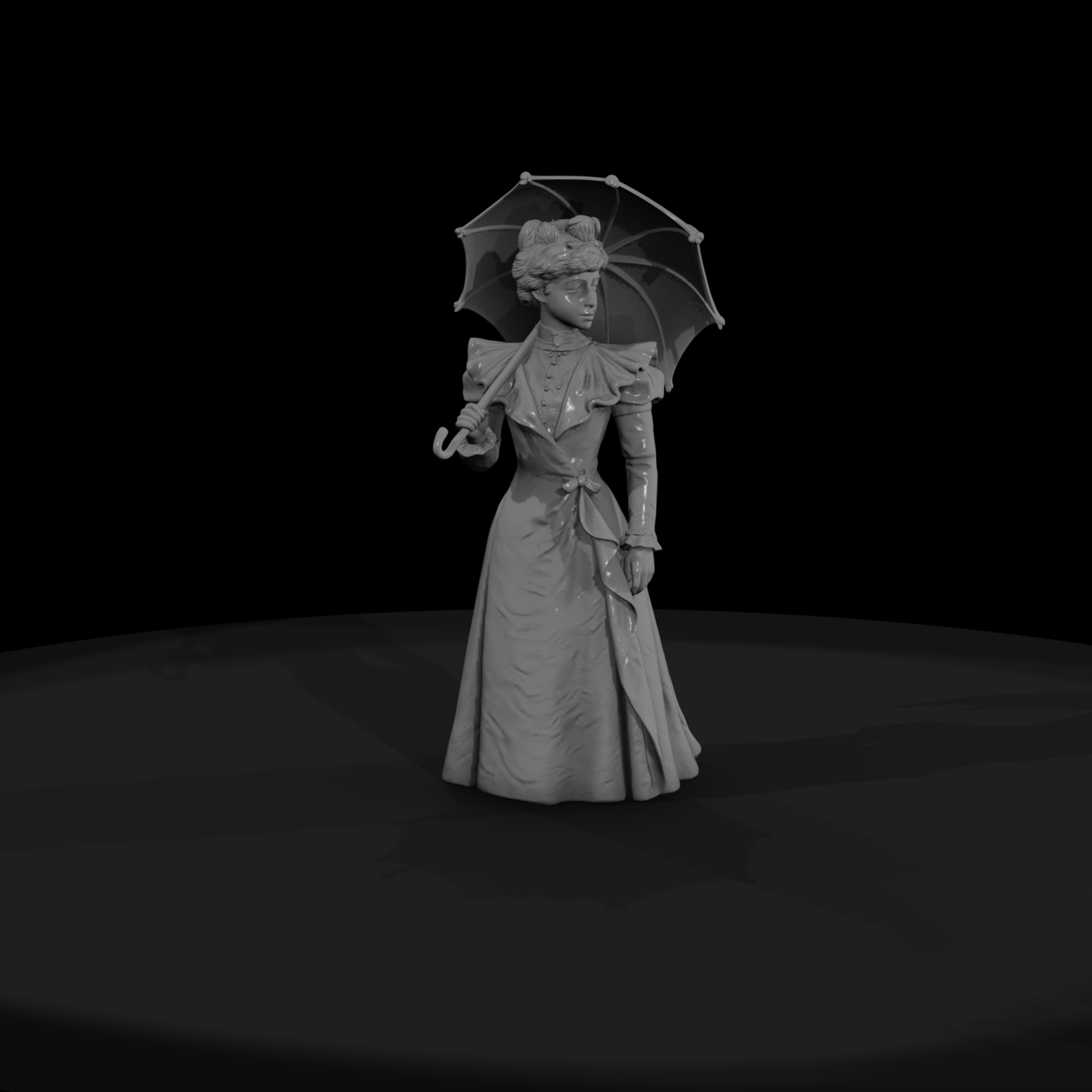 Victorian lady with parasol — diorama figure
