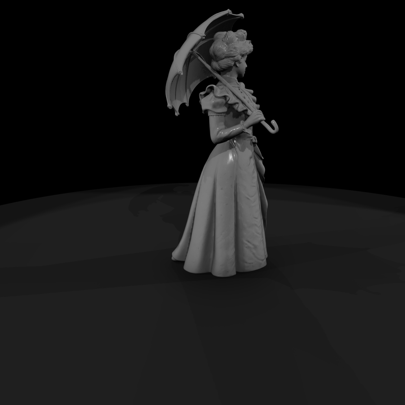Victorian lady with parasol — diorama figure