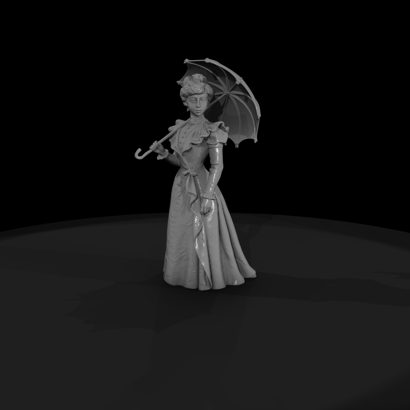 Victorian lady with parasol — diorama figure