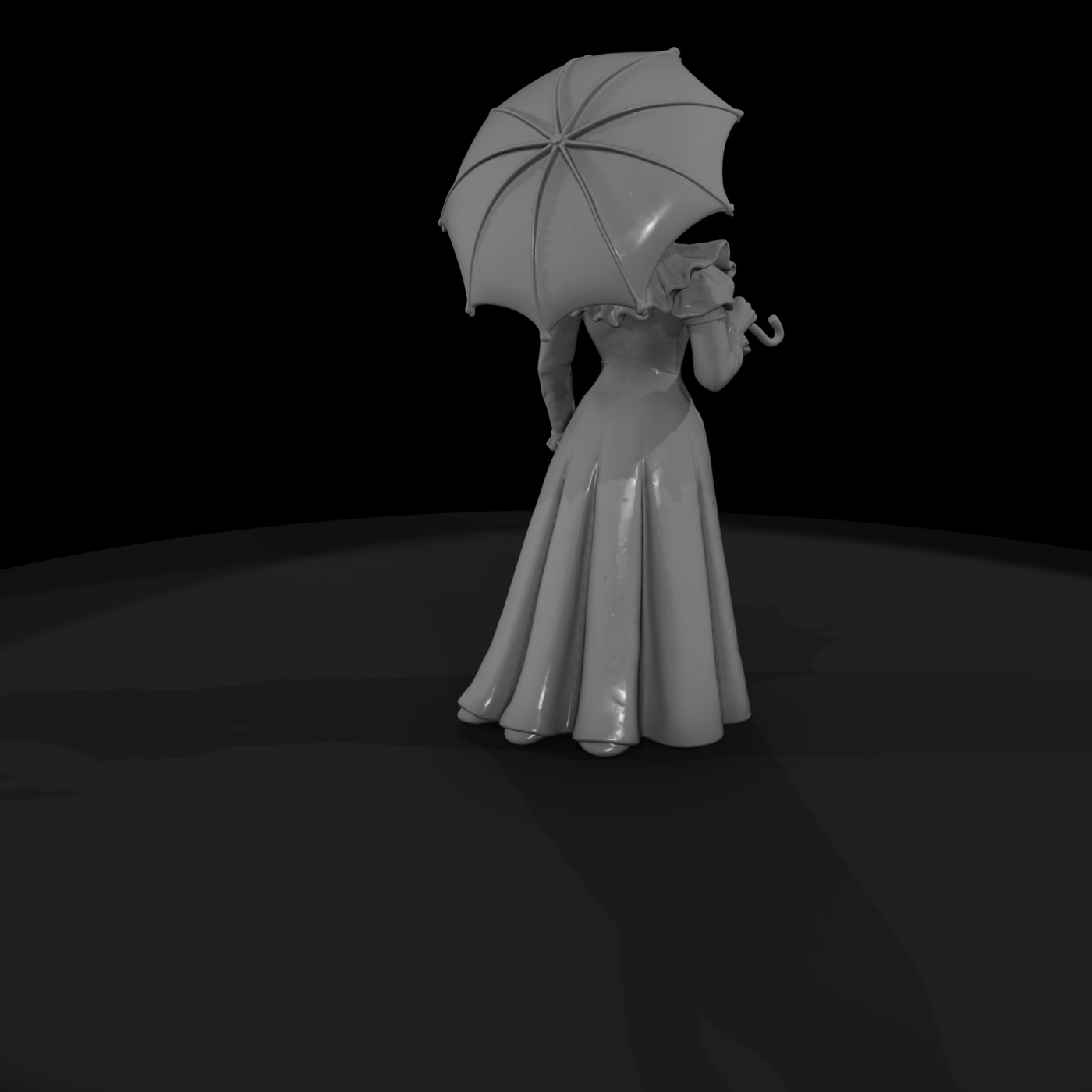 Victorian lady with parasol — diorama figure