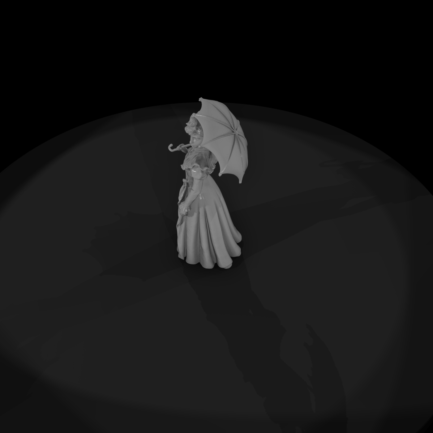 Victorian lady with parasol — diorama figure