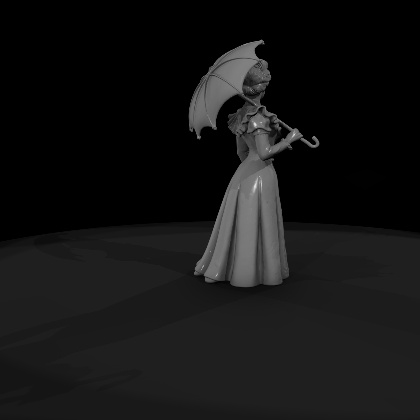 Victorian lady with parasol — diorama figure