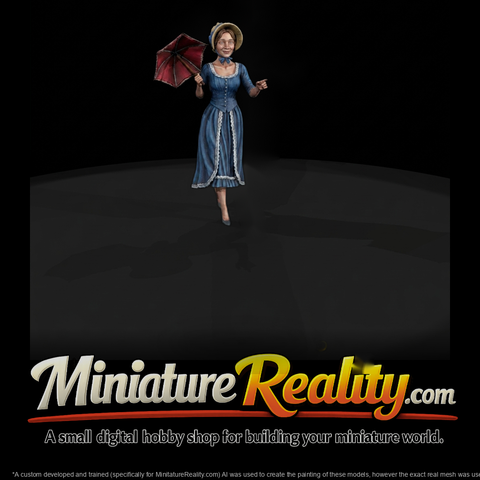 Victorian lady with parasol miniature for dioramas