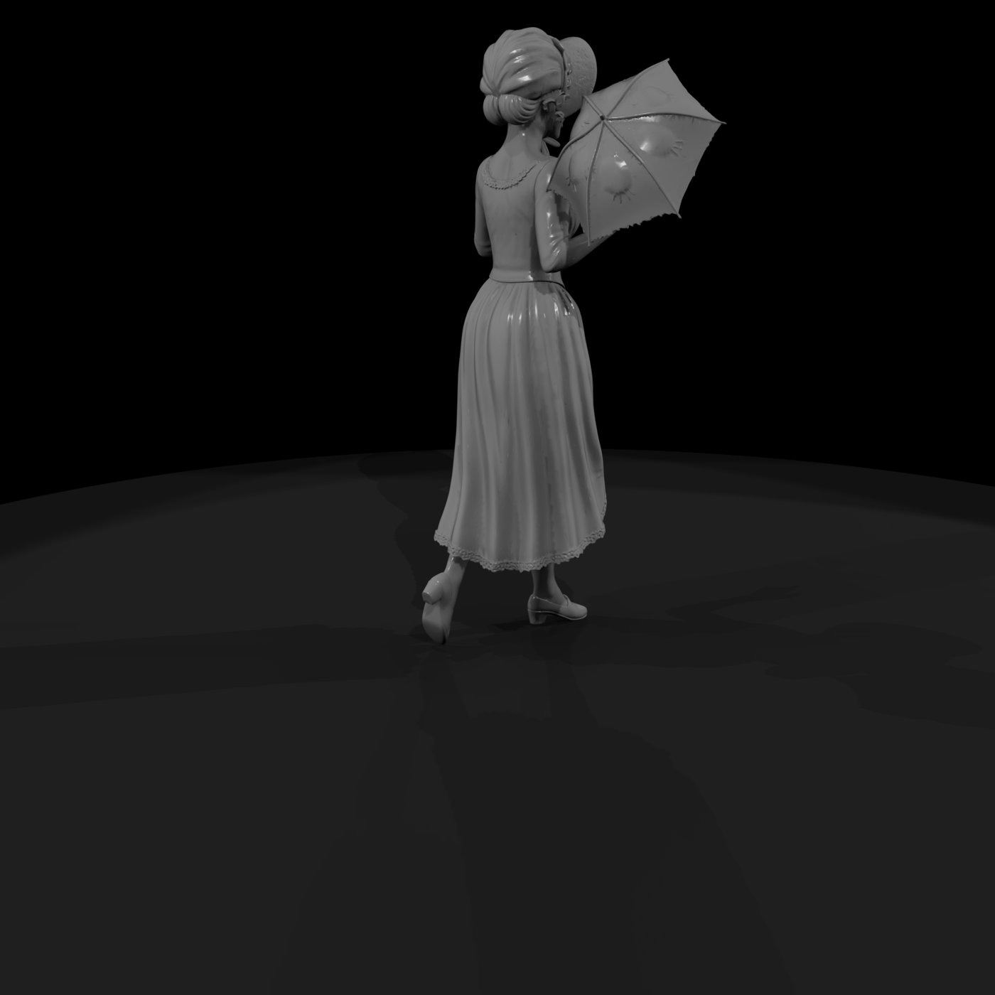 Victorian lady with parasol miniature for dioramas