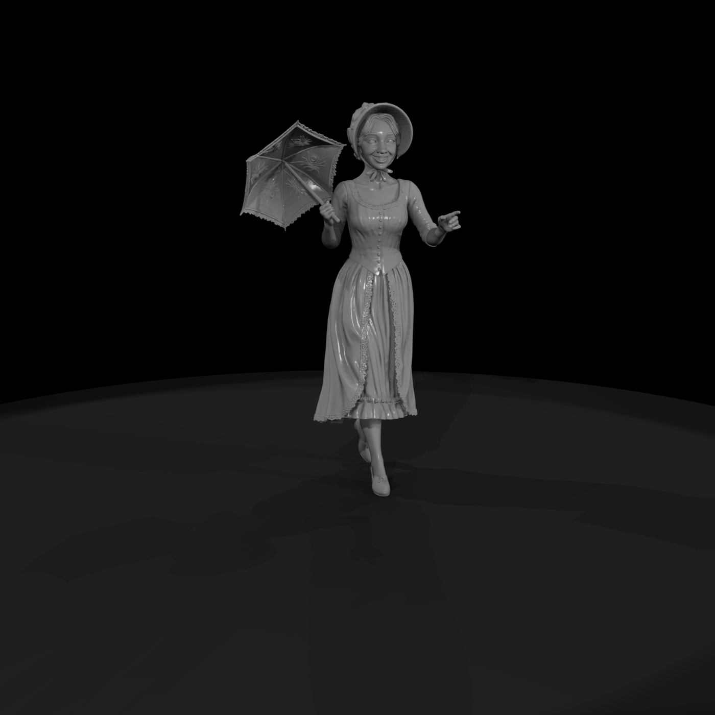 Victorian lady with parasol miniature for dioramas