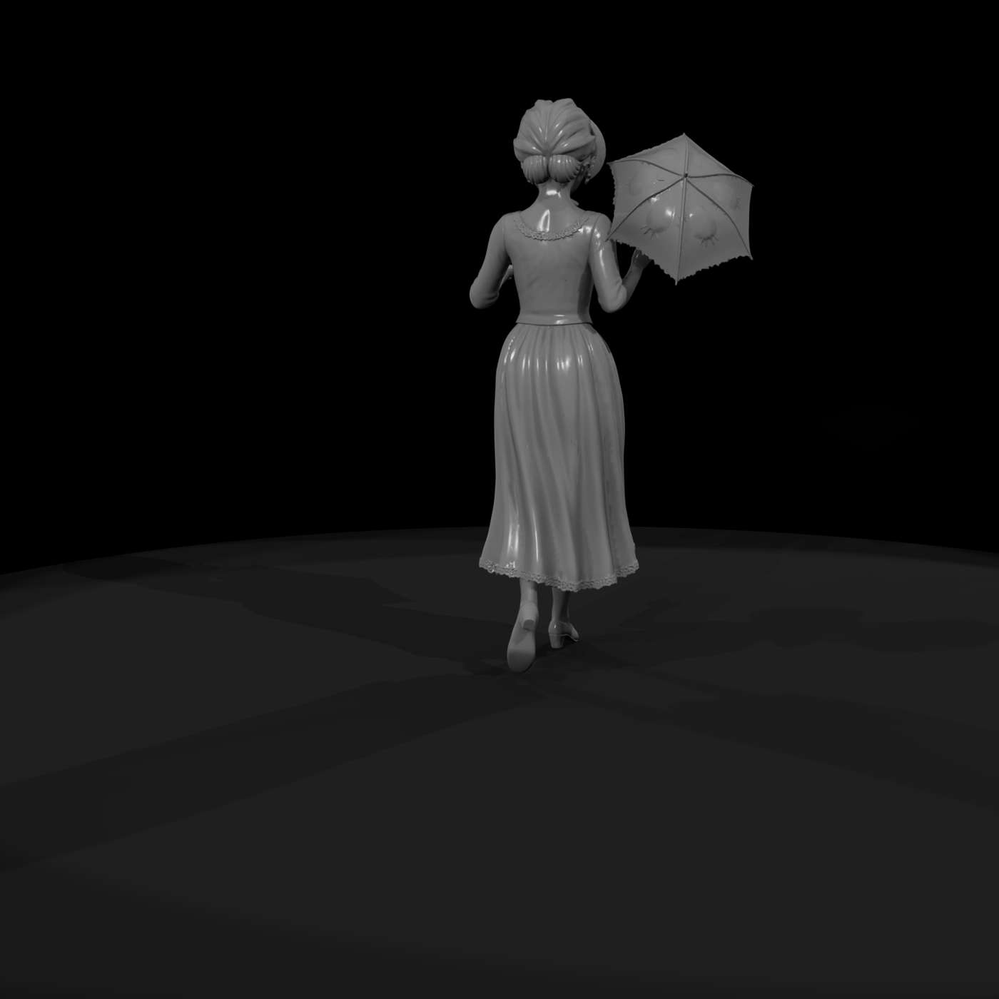 Victorian lady with parasol miniature for dioramas