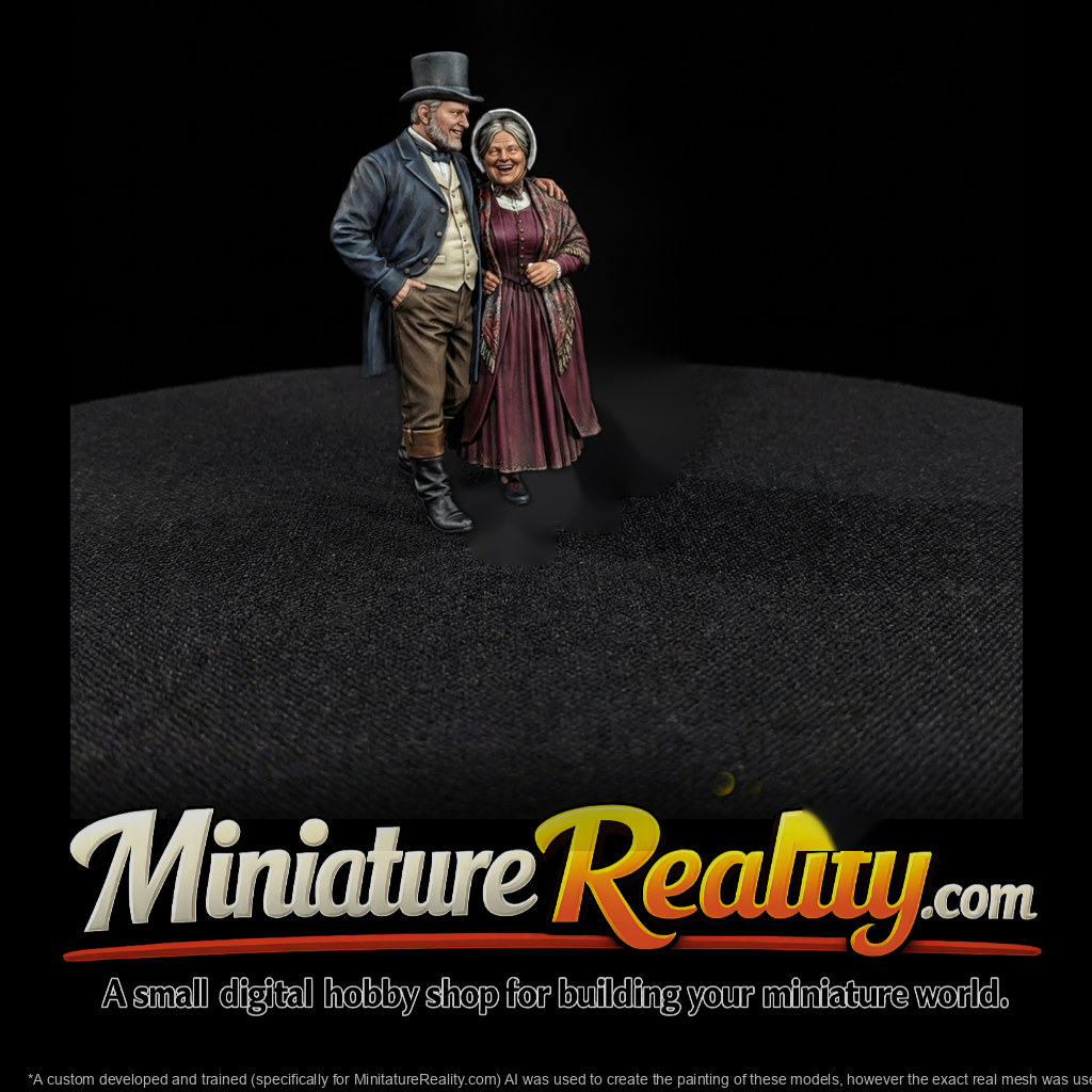 Victorian wealthy couple figures for diorama