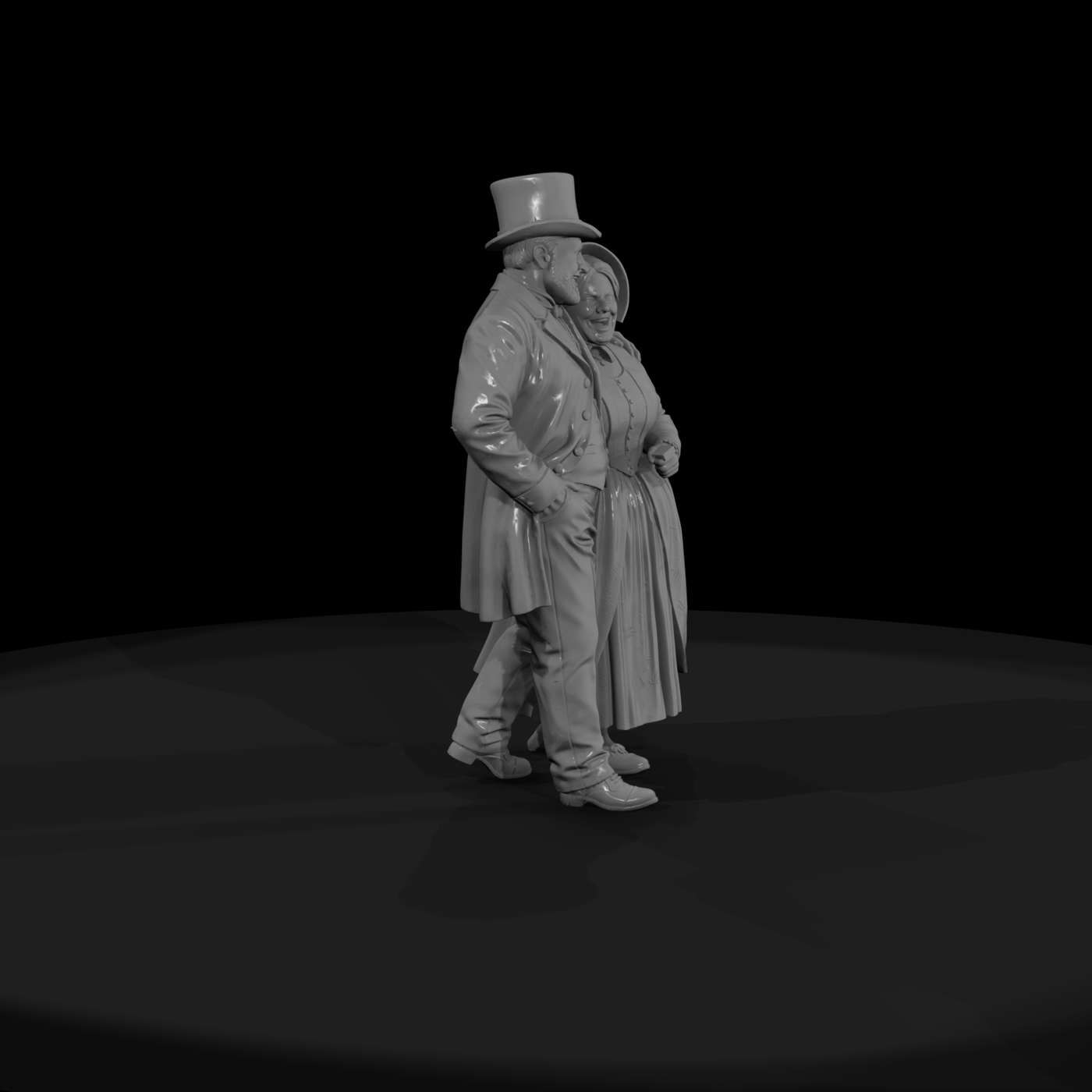 Victorian wealthy couple figures for diorama