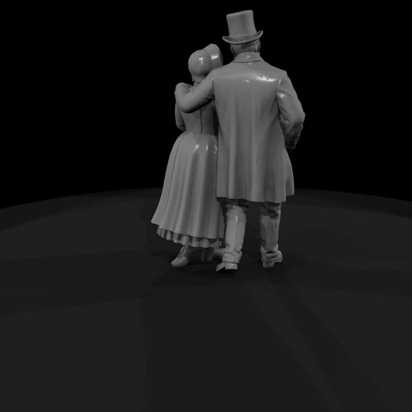 Victorian wealthy couple figures for diorama