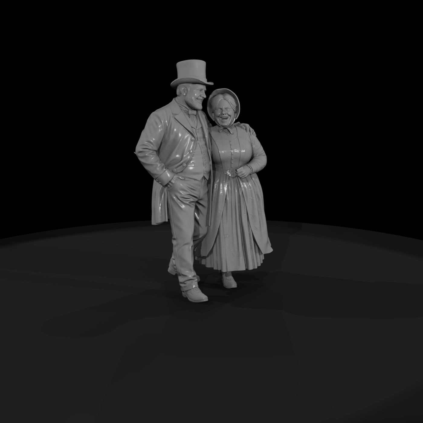 Victorian wealthy couple figures for diorama