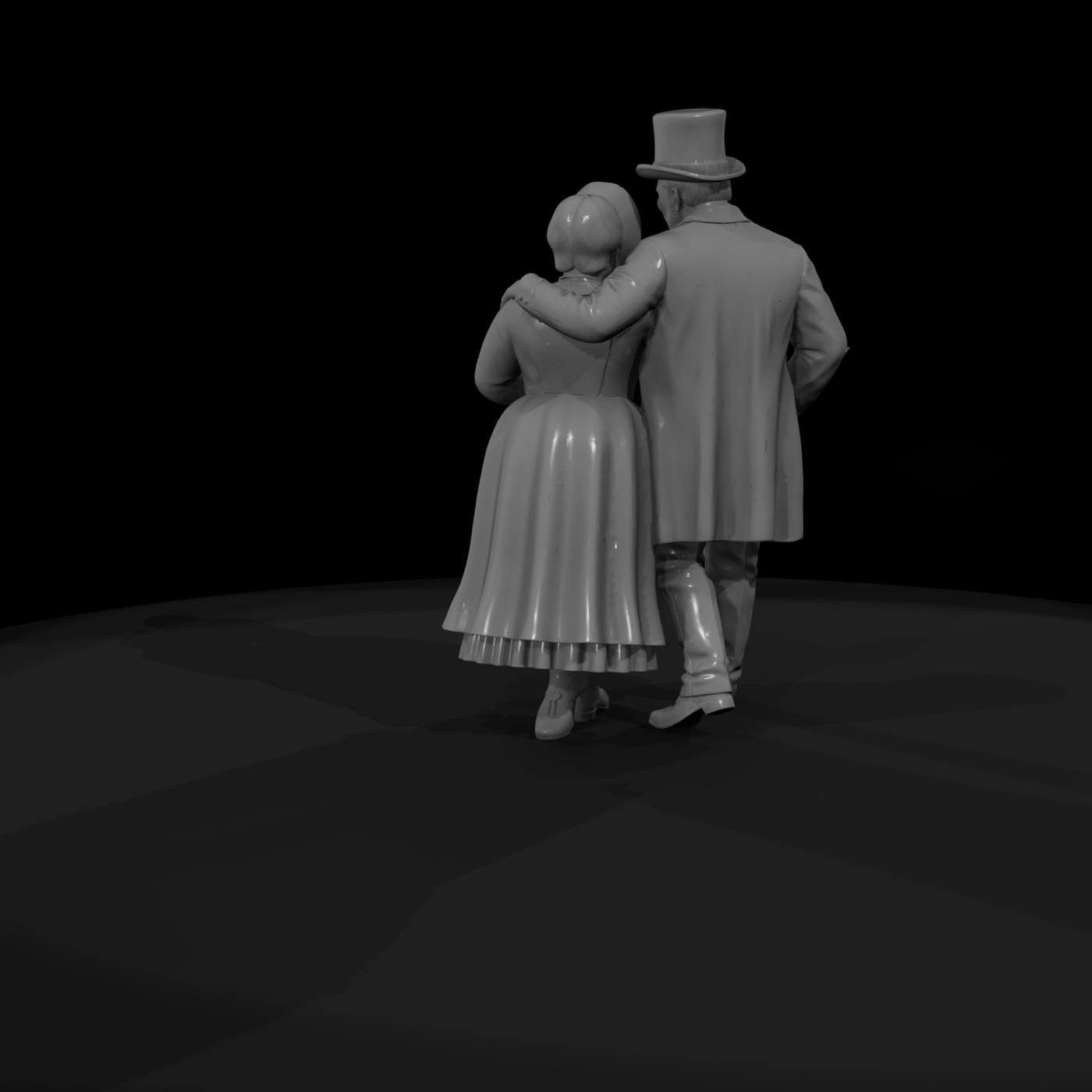 Victorian wealthy couple figures for diorama