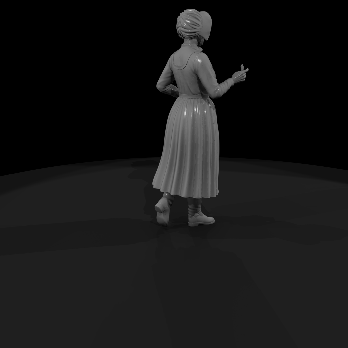 Victorian woman figure with book for dioramas