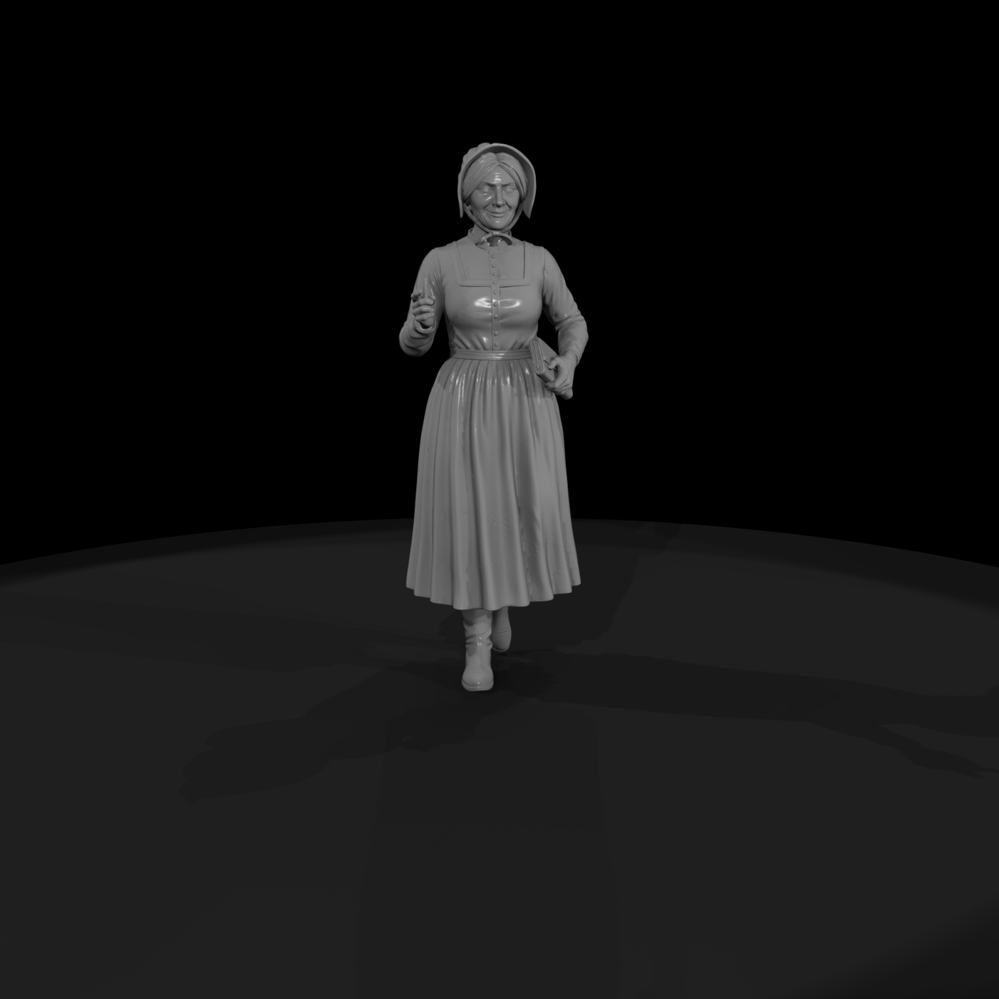 Victorian woman figure with book for dioramas