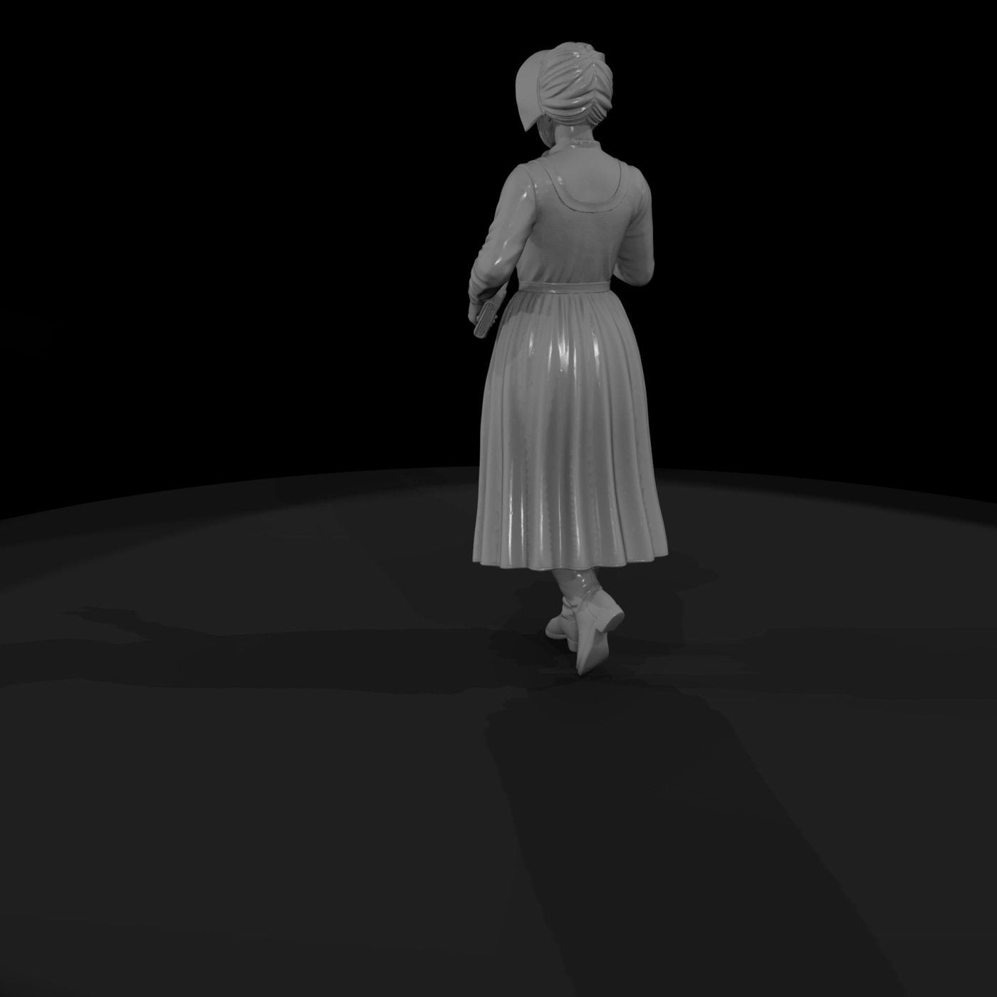Victorian woman figure with book for dioramas
