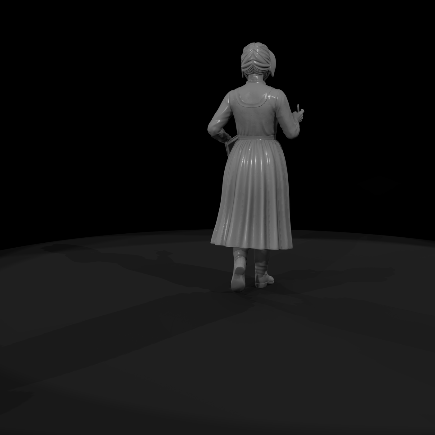 Victorian woman figure with book for dioramas
