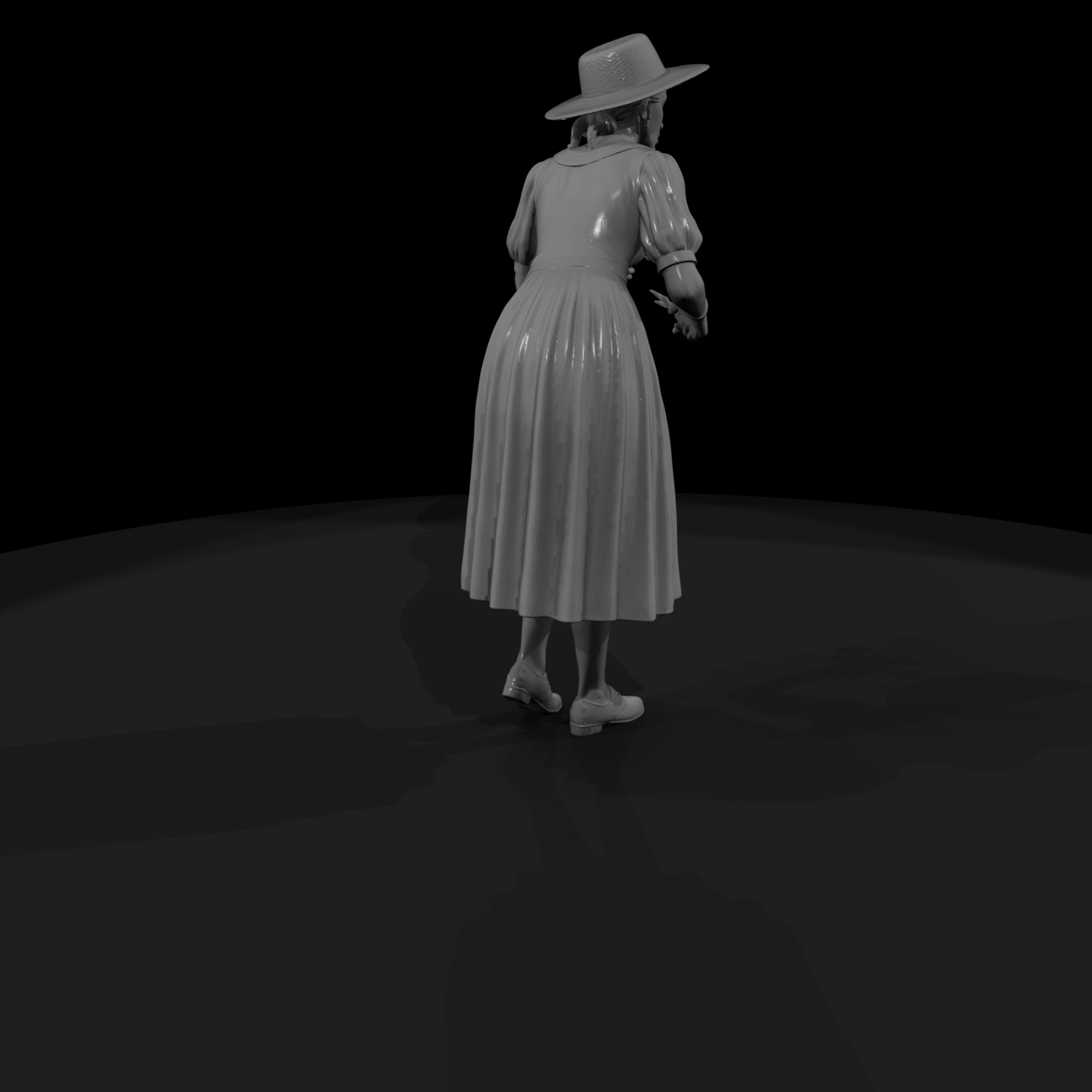 Victorian woman with bouquet and shears