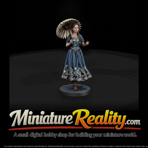 Victorian woman with parasol miniature for diorama