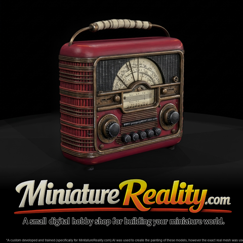 Vintage Portable Radio Cabinet — HO Scale Diorama Prop