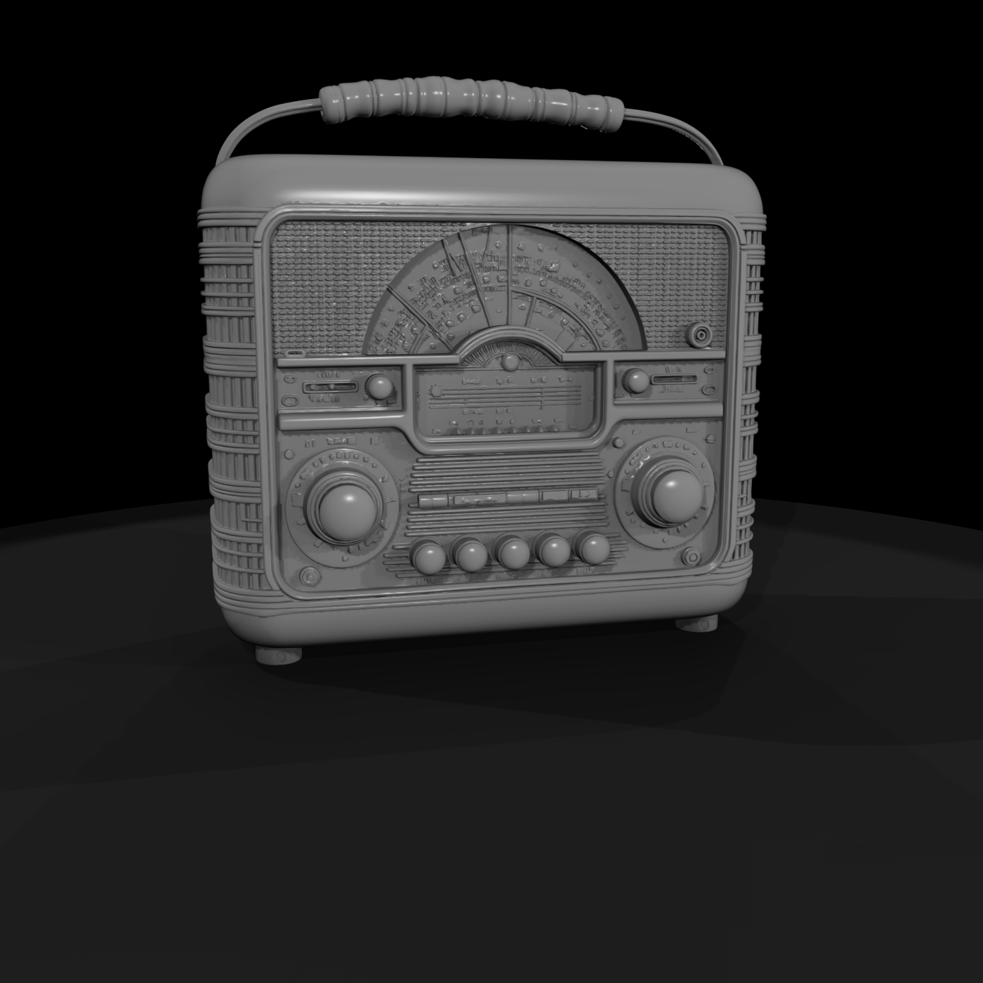 Vintage Portable Radio Cabinet — HO Scale Diorama Prop