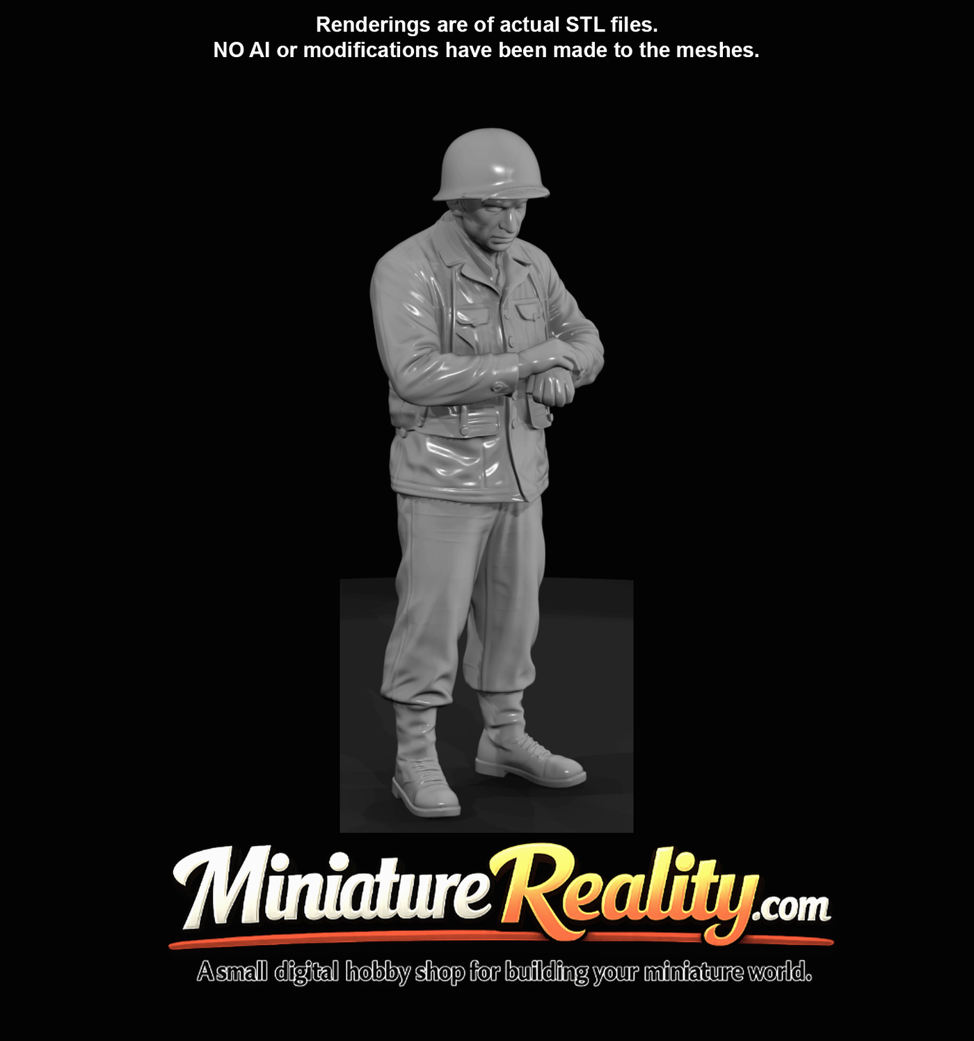 Military Soldier Figure(1940s) — Checking watch