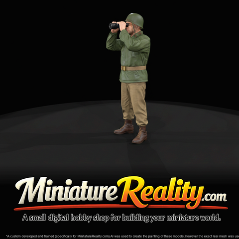 Military Soldier Figure(1940s) — using binocs