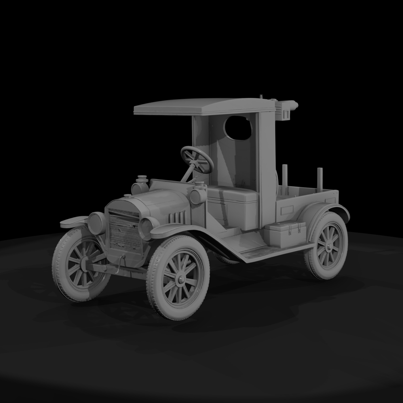 WWI Model T Gun Truck — HO 1:87 for Dioramas