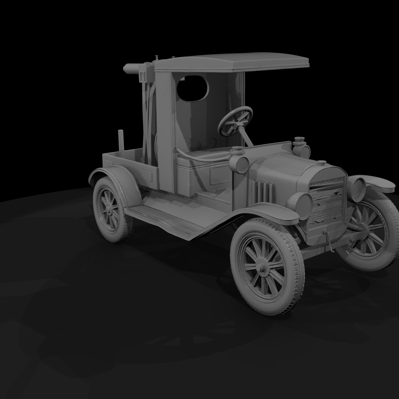 WWI Model T Gun Truck — HO 1:87 for Dioramas
