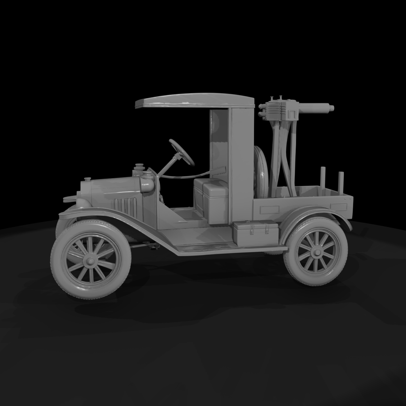 WWI Model T Gun Truck — HO 1:87 for Dioramas