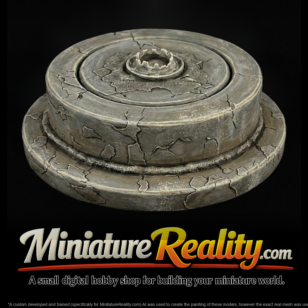Weathered Round Stone Pedestal & Displays