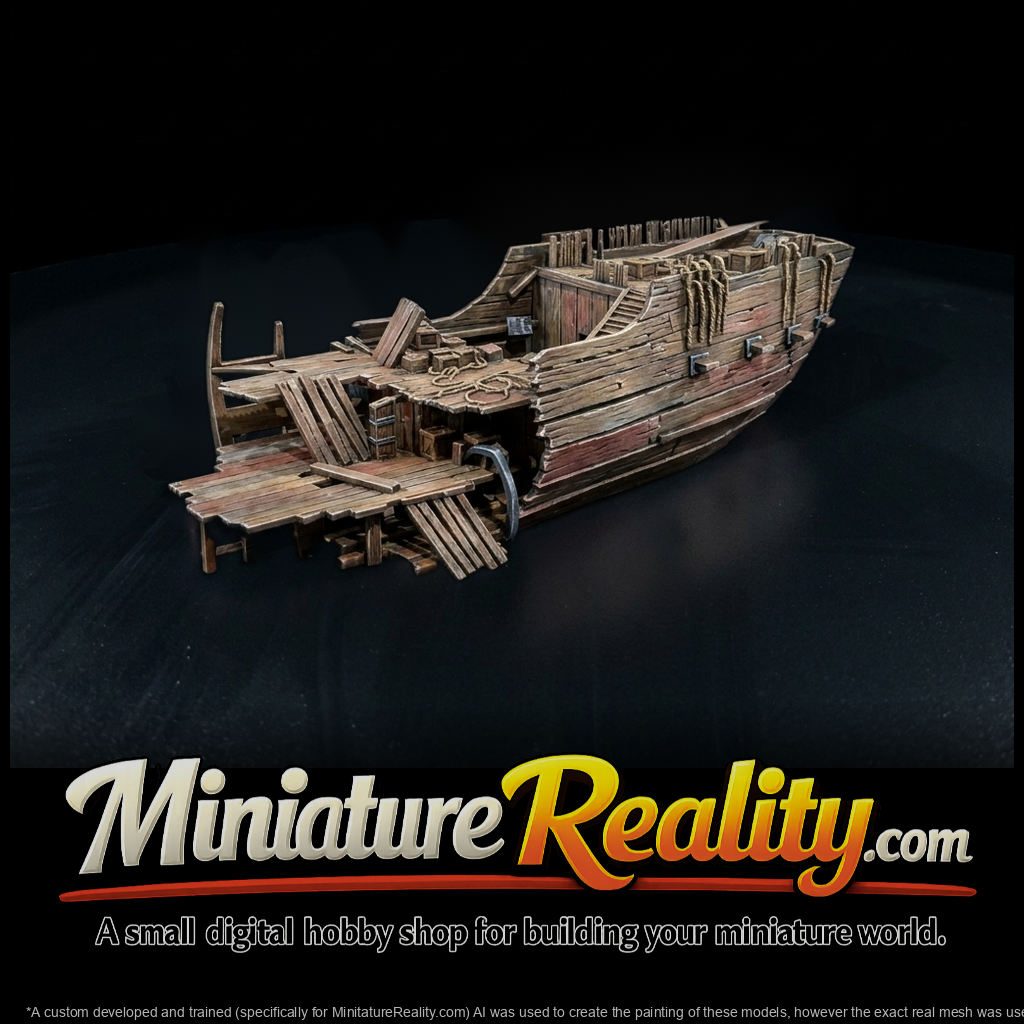 Weathered Wooden Shipwreck