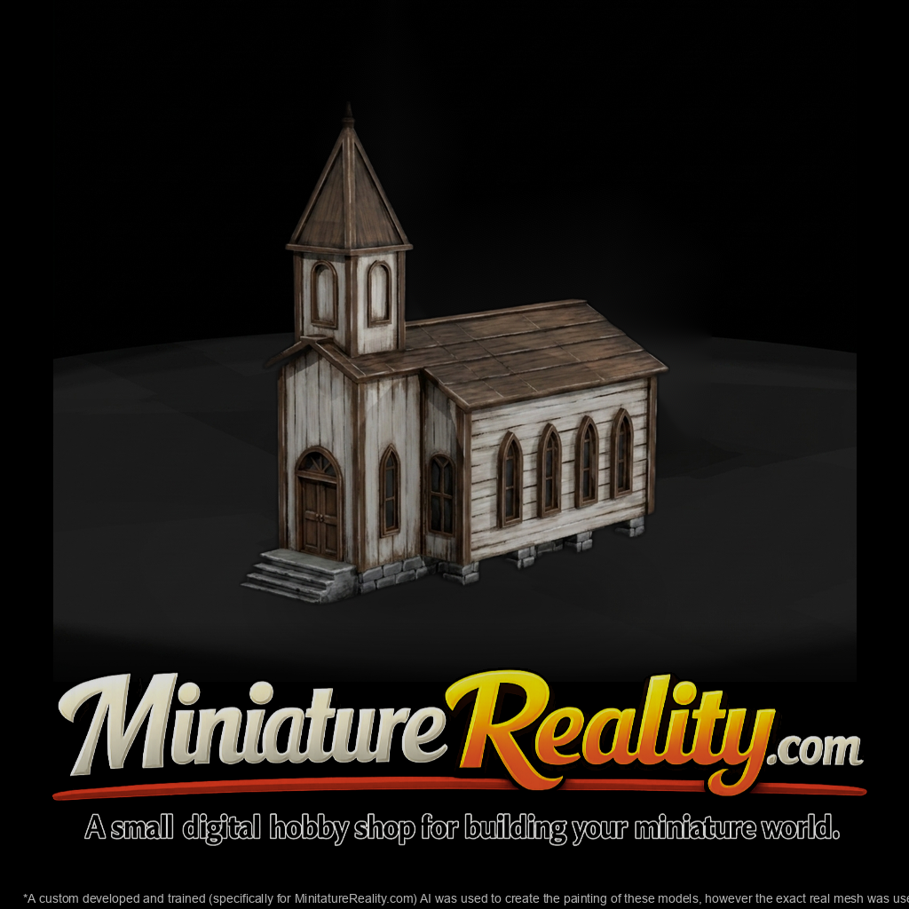 Western Church Model for Dioramas HO 1:87