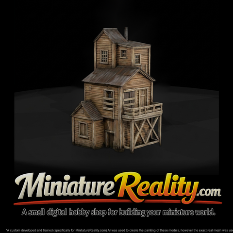 Western False-Front Townhouse HO 1:87 Diorama Building