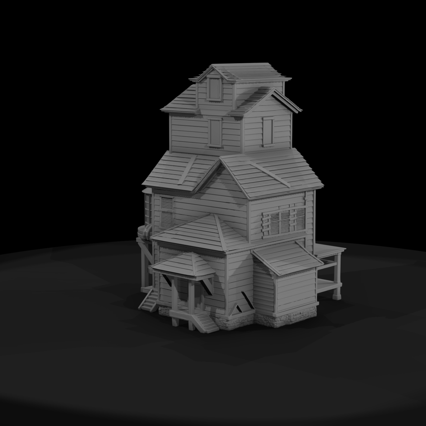 Western Farm Mill with Water Tower — Diorama Buildin