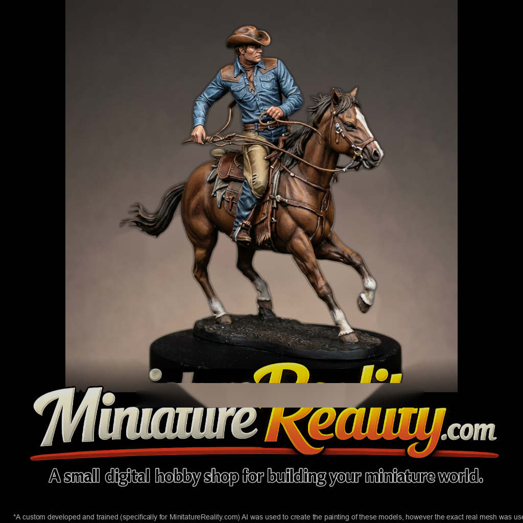 Western cowboy on horseback for dioramas and layouts