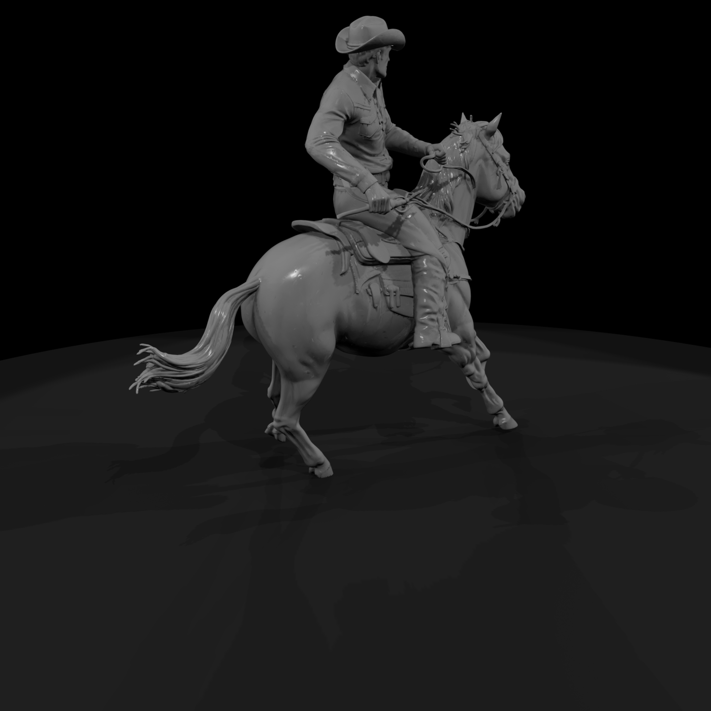 Western cowboy on horseback for dioramas and layouts